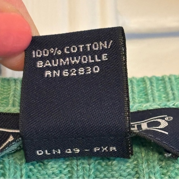 Lands’ End Teal Green 3/4 Sleeves Cotton Sweater Medium M - Picture 4 of 4